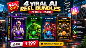 4 Viral AI Reel Bundles In One Pack – 1200+ Ready-to-Post Reels
